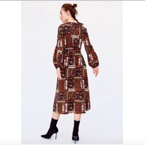 Zara Retro Hippie Patchwork Dress - Picture 5 of 5